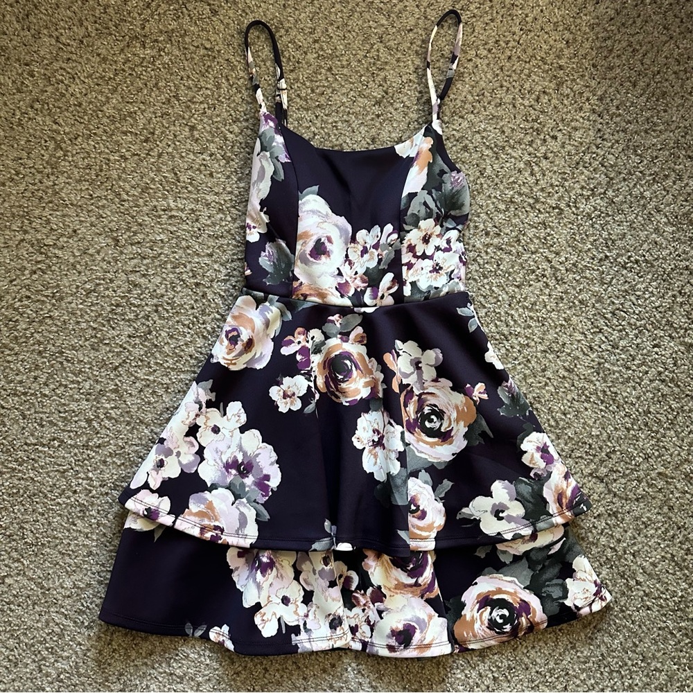 Trixxi Purple Layered Lace Back Occasion Mini Dress Macy’s